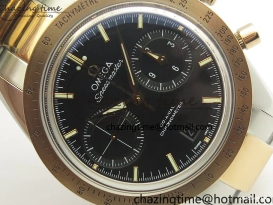 0521 Speedmaster ’57 Co-Axial SS RG OMF 1:1 Best Edition Black Dial On SS RG Bracelet A9300 (Free Leather Strap) RelaxedFit 8071